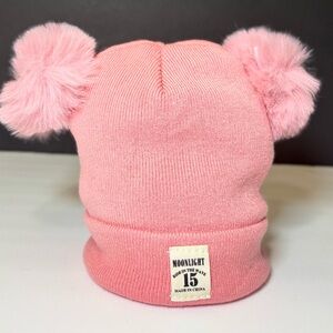 Pink Kids Pom-Pom Hat